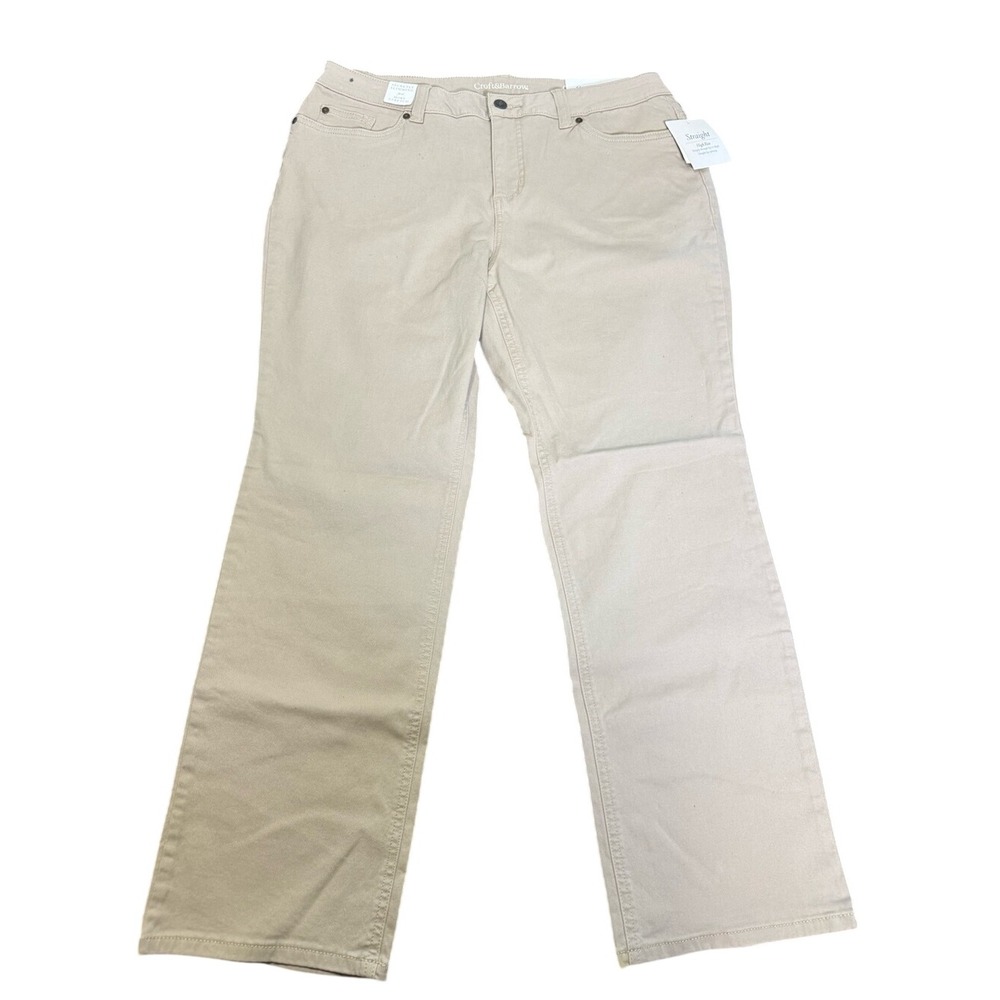 croft & barrow Women's Straight-Leg Jeans in Light Tan